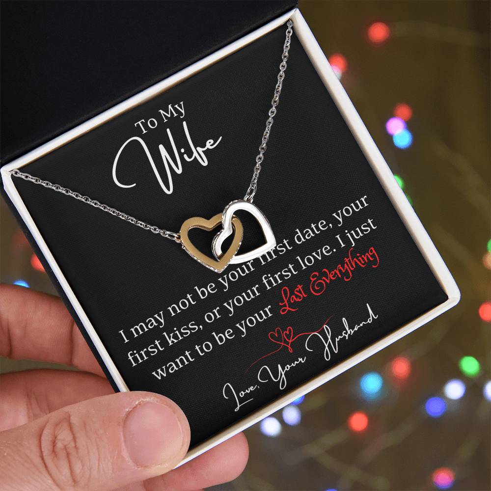 To My Wife Interlocking Hearts Necklace