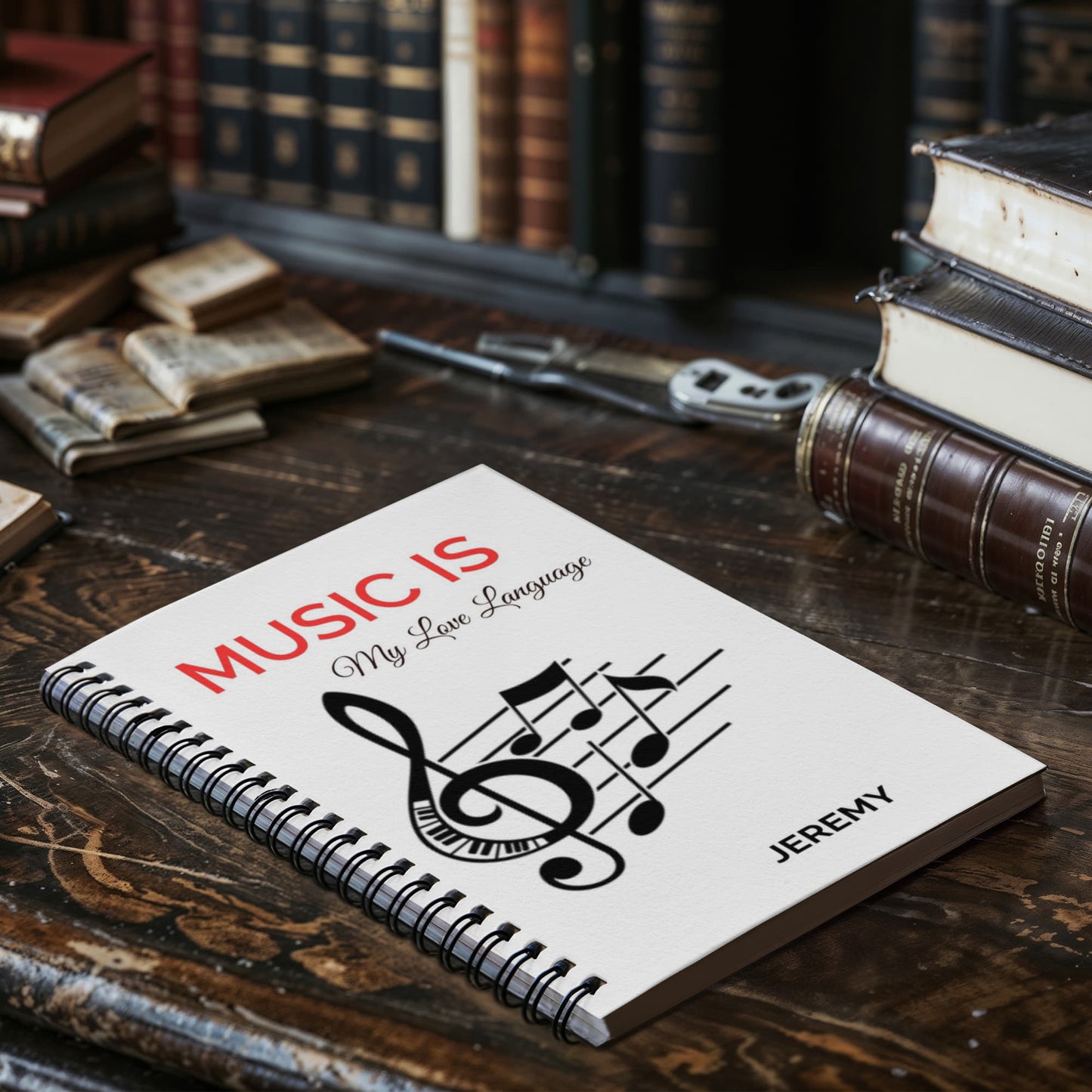 Personalized Music Lover Spiral Notebook