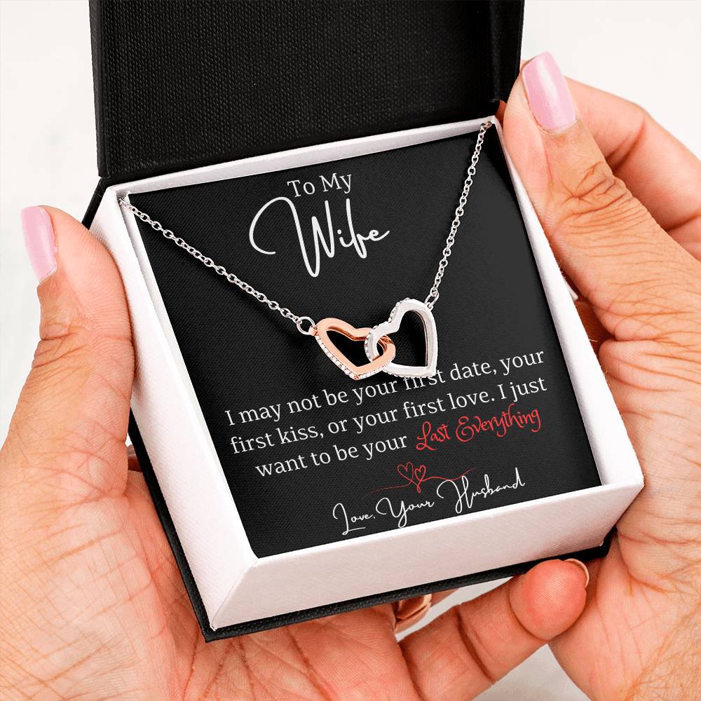 To My Wife Interlocking Hearts Necklace