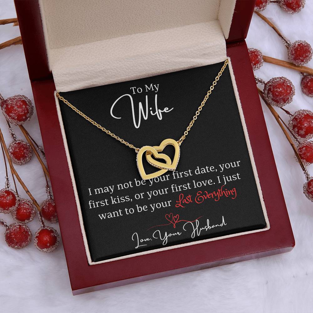 To My Wife Interlocking Hearts Necklace